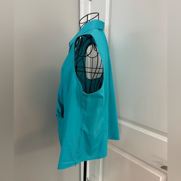 Talbots Full Frontal Crossover Sleeveless Blouse in Teal Size 20WP - Picture 4 of 6